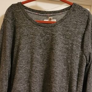 New York Laundry Gray light sweater with shirt hem and lace tied sides Size XL